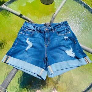 Cuffed Distressed Shorts by Judy Blue